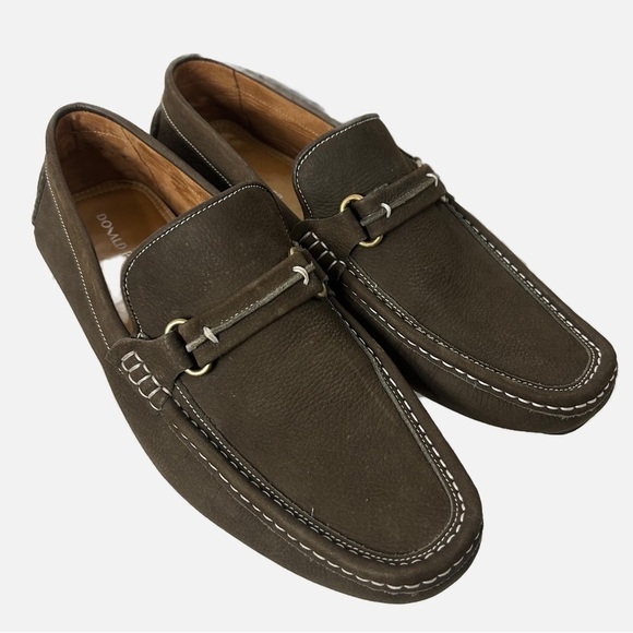 Donald Pliner Men’s 11 Driving Loafer Shoe Leather Brown Slip On Comfort NEW
